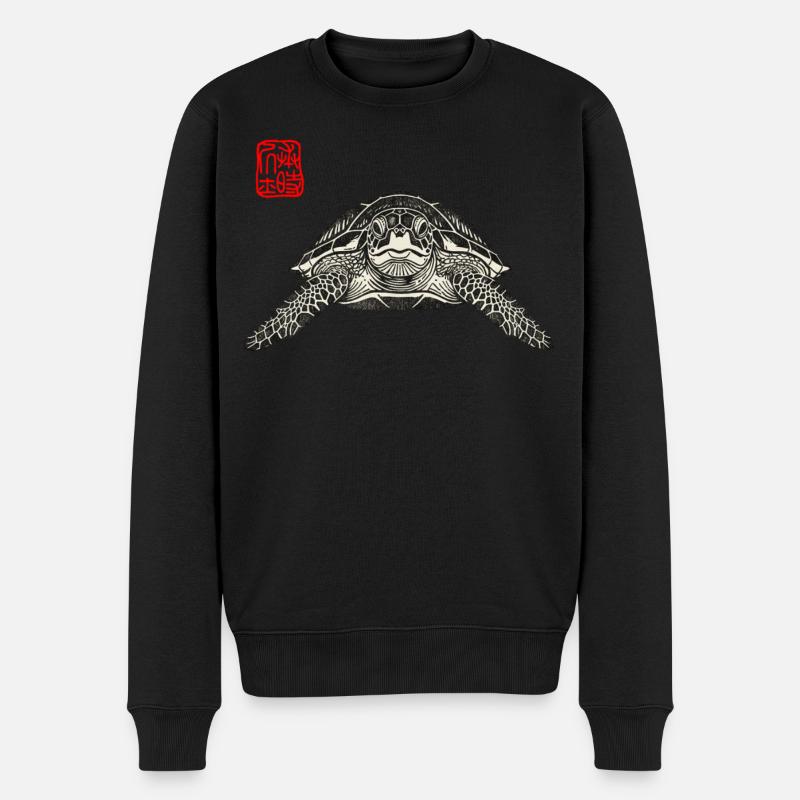 Schildkröte Asiatisch - Männer Premium Bio Pullover - Schwarz