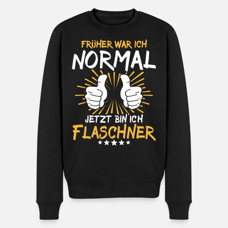 Flaschner Spruch - Männer Premium Bio Pullover - Schwarz