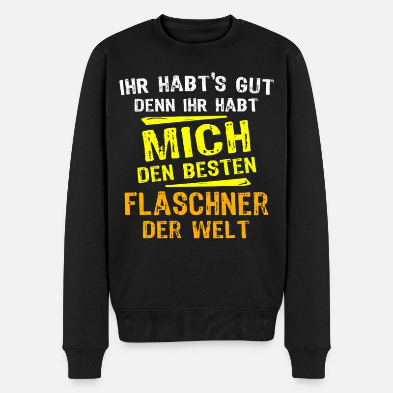Flaschner Geschenk - Männer Premium Bio Pullover - Schwarz