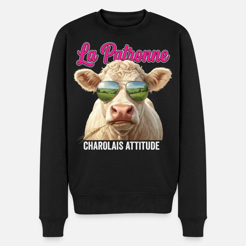 Charolais Élevage Bovin Éleveur - Pull Premium bio Homme - noir