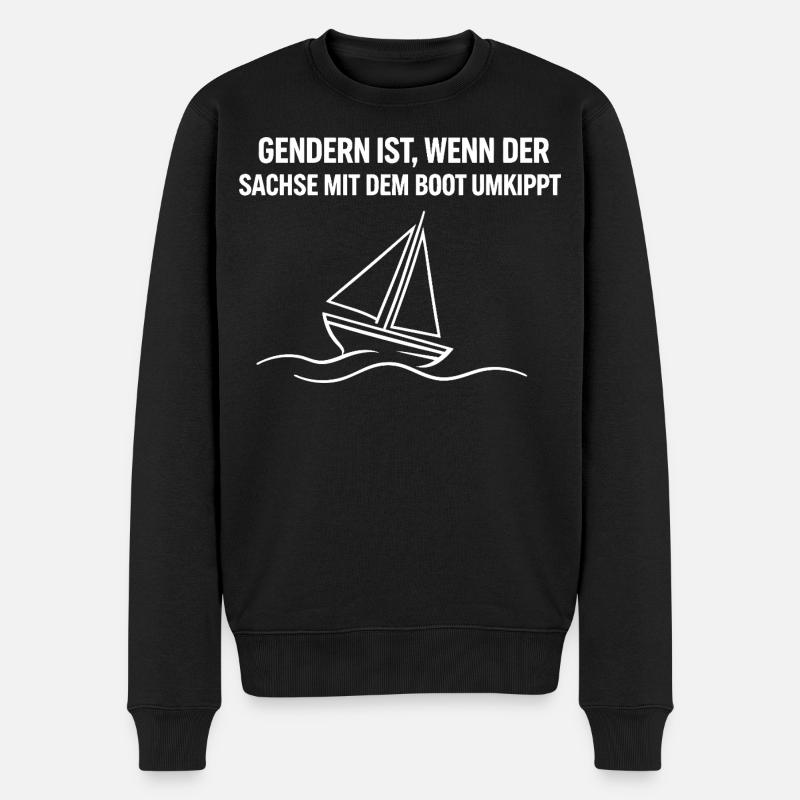 Gendern Sachse Boot - Männer Premium Bio Pullover - Schwarz