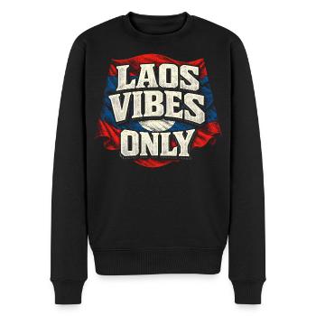 Ambiances du Laos uniquement Lao Root - Pull Premium bio Homme - noir - Devant - Nico (187cm)