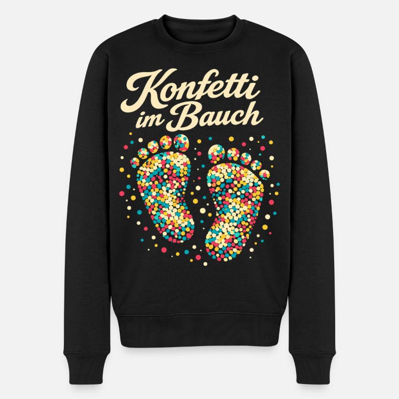 Karneval Konfetti Schwangerschaft Werdende - Männer Premium Bio Pullover - Schwarz