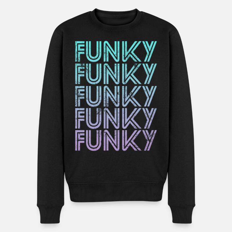 Funky Vintage - Männer Premium Bio Pullover - Schwarz