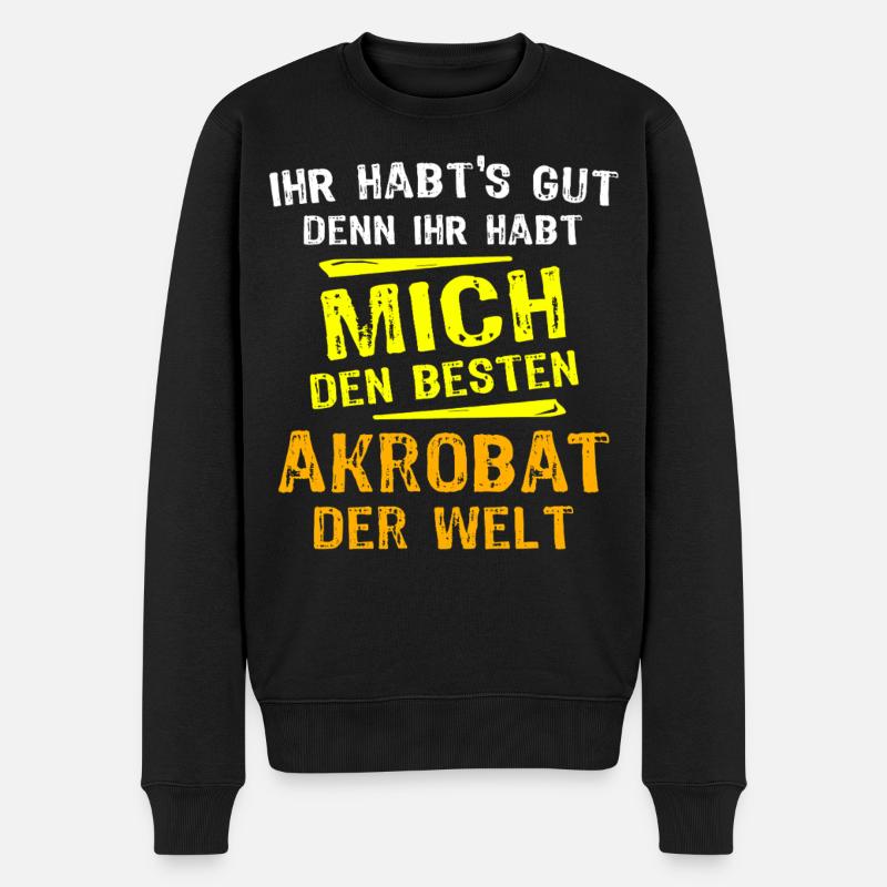 Akrobat Geschenk - Männer Premium Bio Pullover - Schwarz