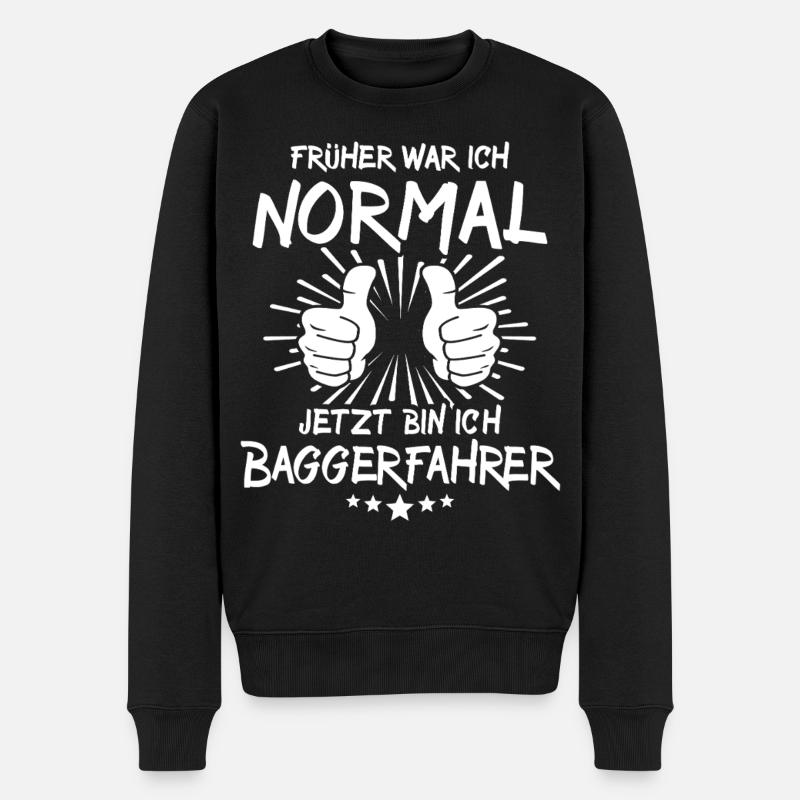 Baggerfahrer - Männer Premium Bio Pullover - Schwarz