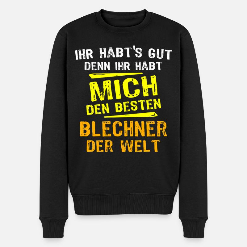 Blechner Geschenk - Männer Premium Bio Pullover - Schwarz