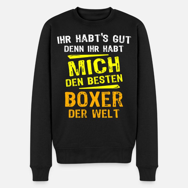 Boxer Geschenk - Männer Premium Bio Pullover - Schwarz