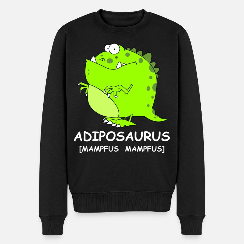 Adiposaursus Dino-Comic - Männer Premium Bio Pullover - Schwarz
