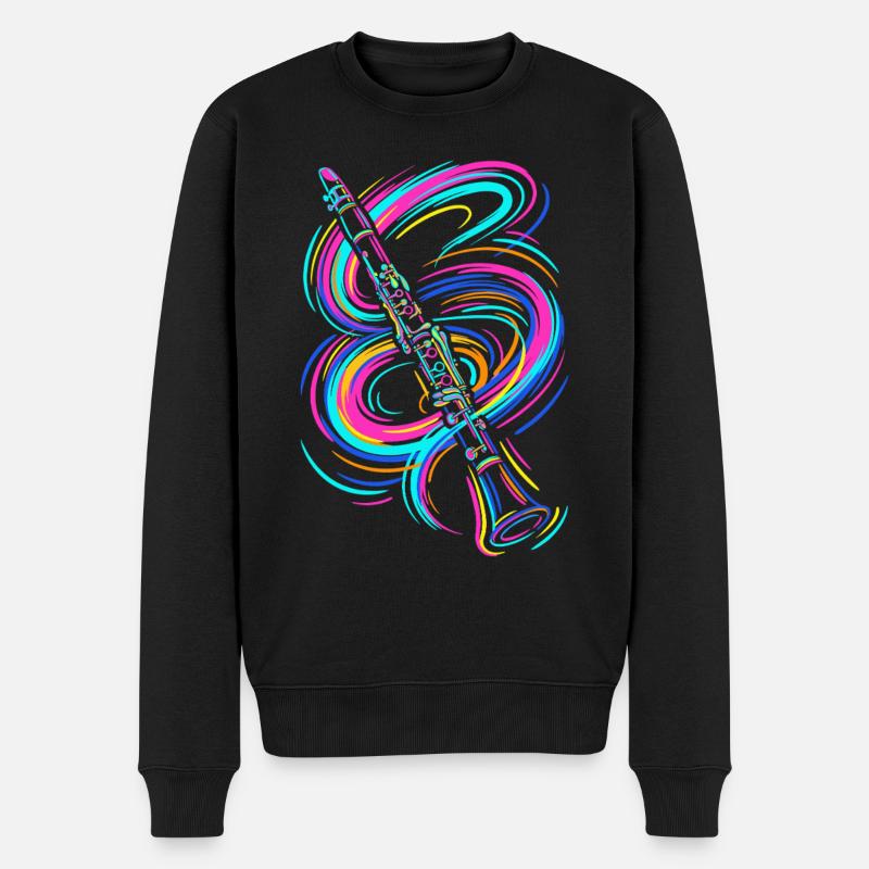 Bunte Klarinette - Männer Premium Bio Pullover - Schwarz