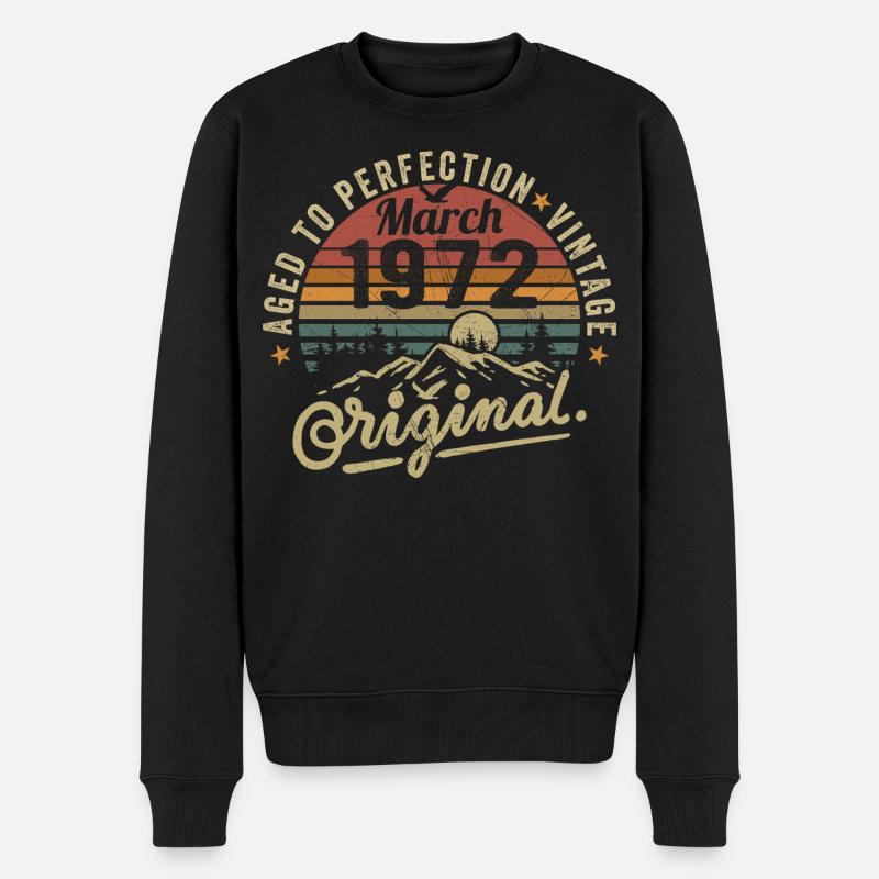 März 1972 - Männer Premium Bio Pullover - Schwarz