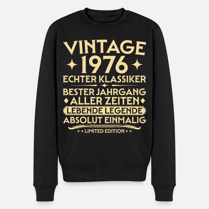 Anniversaire 1976 Vintage Real Classic - Pull Premium bio Homme - noir