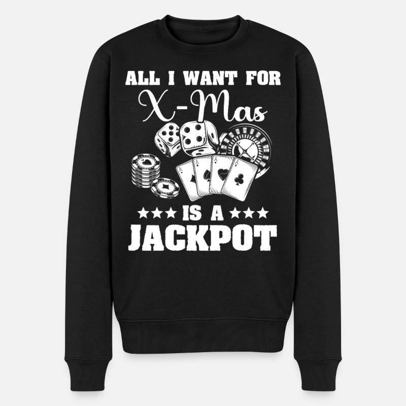 Casino Weihnachten Gambling - Männer Premium Bio Pullover - Schwarz