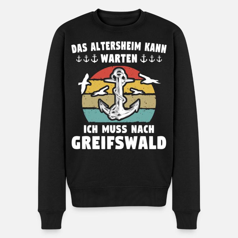 Greifswald Sprüche - Männer Premium Bio Pullover - Schwarz