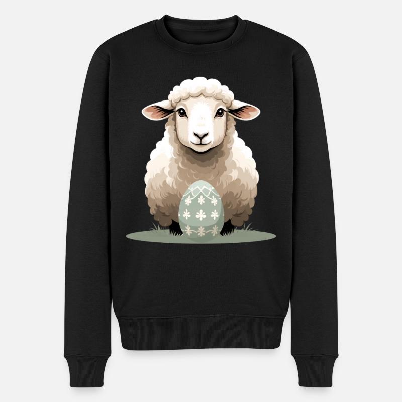 Cuddly lamb with Easter egg - Men's Premium Organic Jumper - black