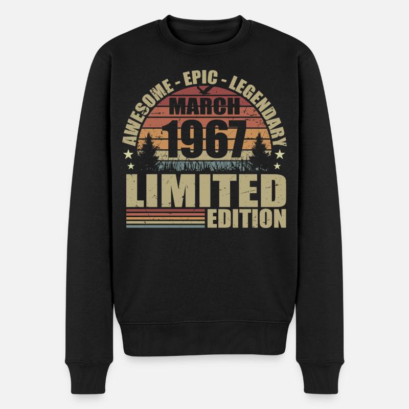 Millésime Mars 1967 Anniversaire - mars 1967 - Pull Premium bio Homme - noir