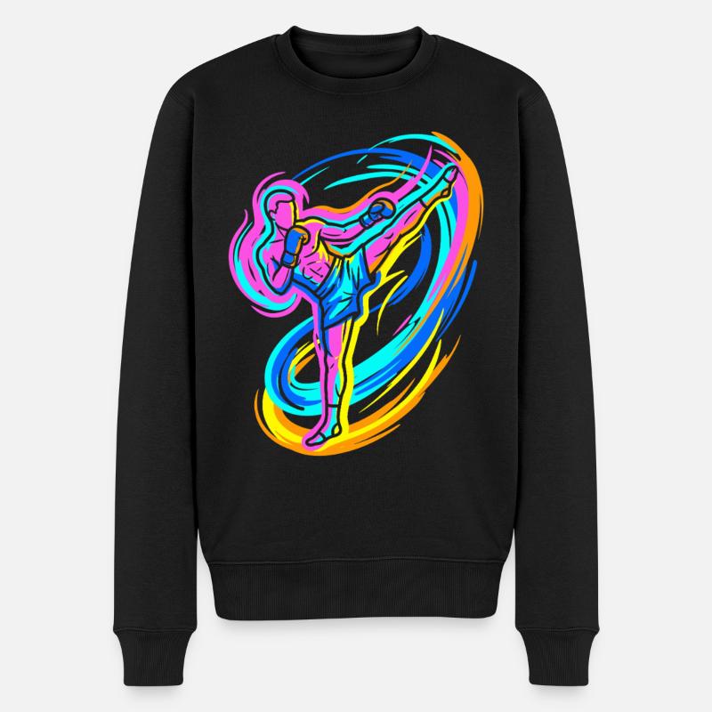 Kickboxer - Männer Premium Bio Pullover - Schwarz