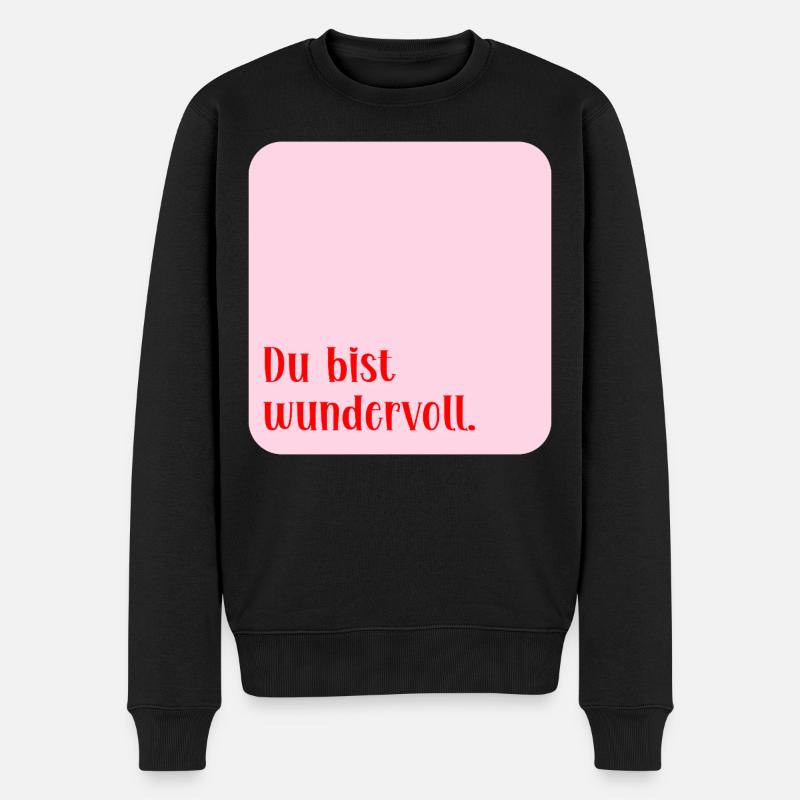 Liebe Wundervoll - Männer Premium Bio Pullover - Schwarz