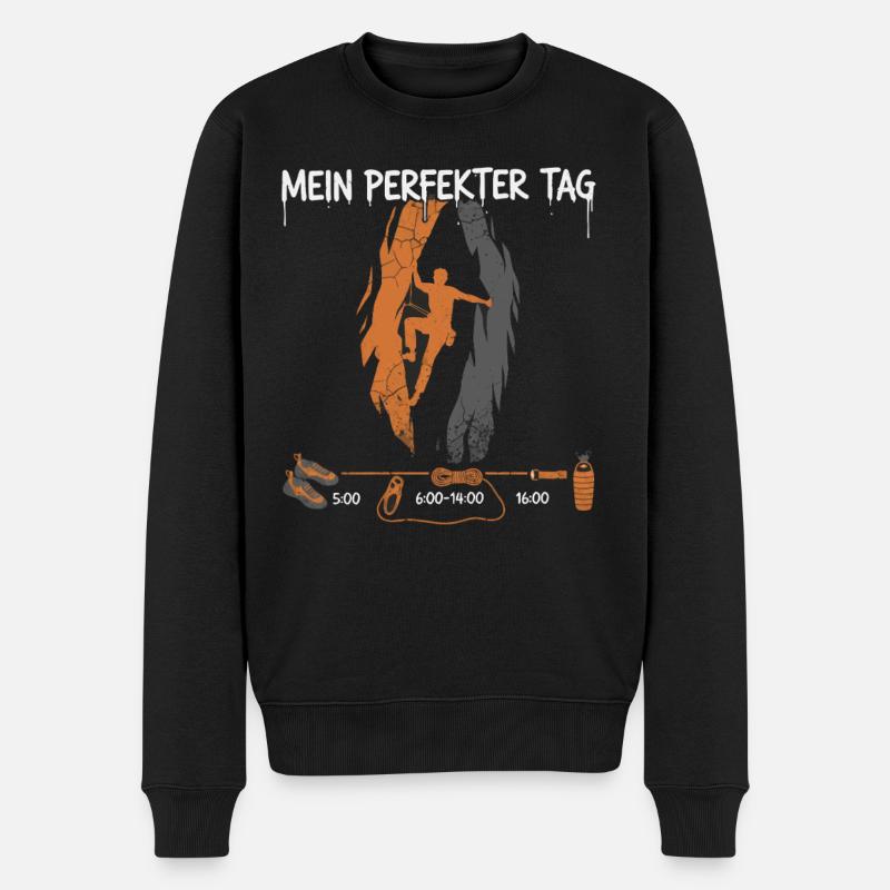 Mein perfekter Tag Klettern - Männer Premium Bio Pullover - Schwarz