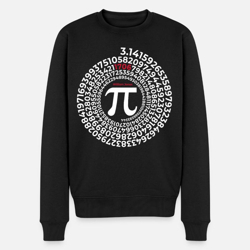 Pi Erfinder | William Jones 1706 | Kreiszahl - Männer Premium Bio Pullover - Schwarz