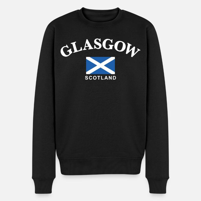 Glasgow, Schottland - Männer Premium Bio Pullover - Schwarz