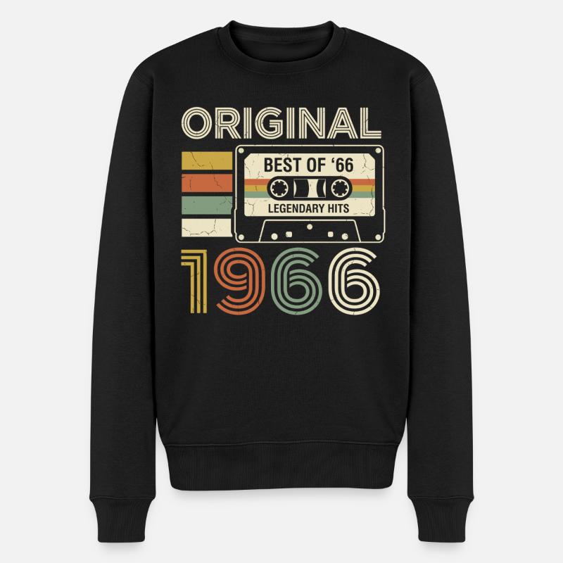 Original 1966 Jahrgang Vintage Retro Geburtstag - Männer Premium Bio Pullover - Schwarz