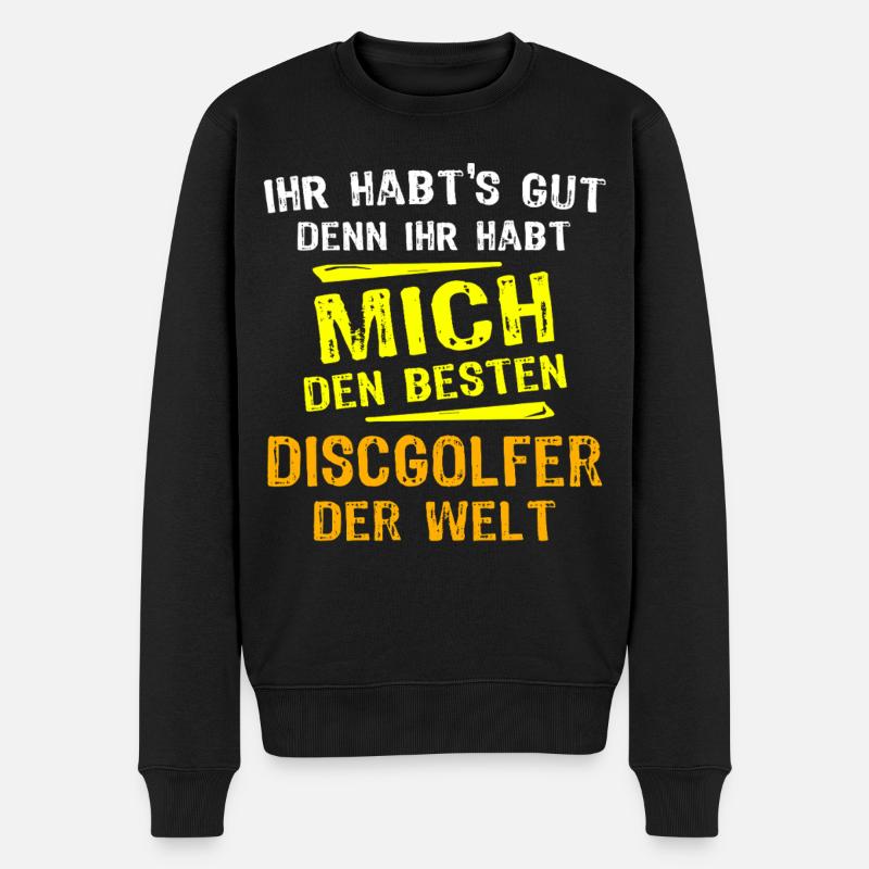 Discgolfer Geschenk - Männer Premium Bio Pullover - Schwarz