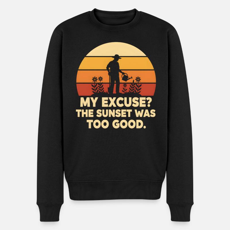 Jardinier au soleil: excuses acceptées - Pull Premium bio Homme - noir