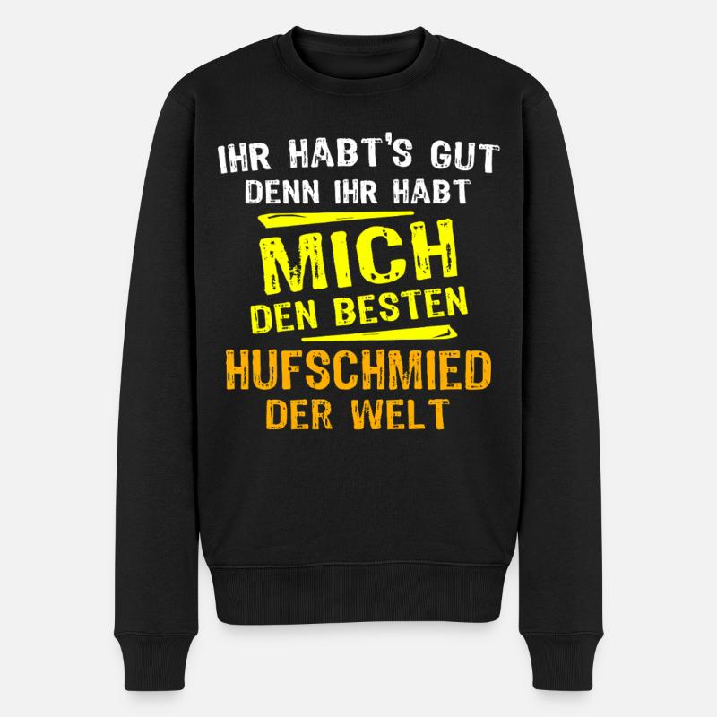 Hufschmied Geschenk - Männer Premium Bio Pullover - Schwarz