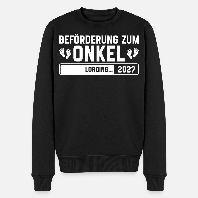 Beförderung zum Onkel 2027 loading - Männer Premium Bio Pullover - Schwarz