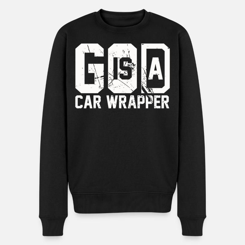 GOTT ist eine Autoverpackung Weiß - Männer Premium Bio Pullover - Schwarz