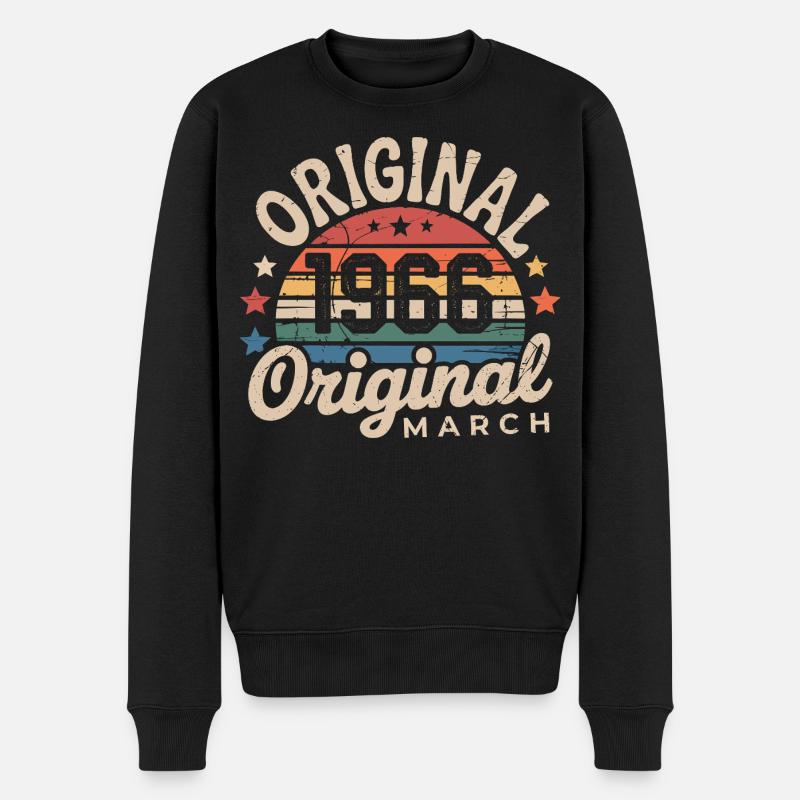 Geboren im März 1966, Ausgabe 1966, Vintage März 1966 - Männer Premium Bio Pullover - Schwarz