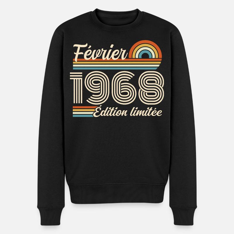 Nées en Février 1968 | 58ème Anniversaire - Pull Premium bio Homme - noir