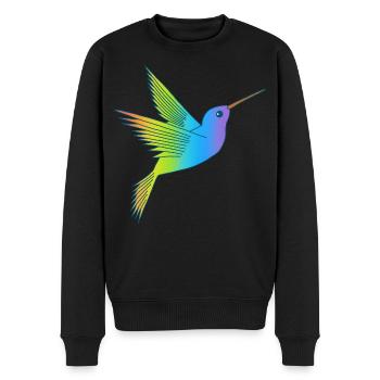 Rainbow bird - Men's Premium Organic Jumper - black - Front - Nico (187cm)