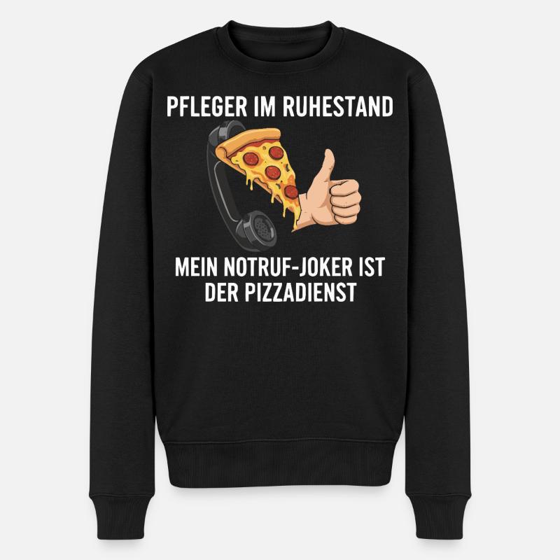 Rentner Notruf Pizzadienst - Männer Premium Bio Pullover - Schwarz