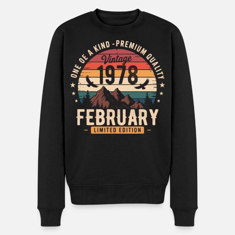 Février 1978 Anniversaire Vintage Février 1978 - Pull Premium bio Homme - noir
