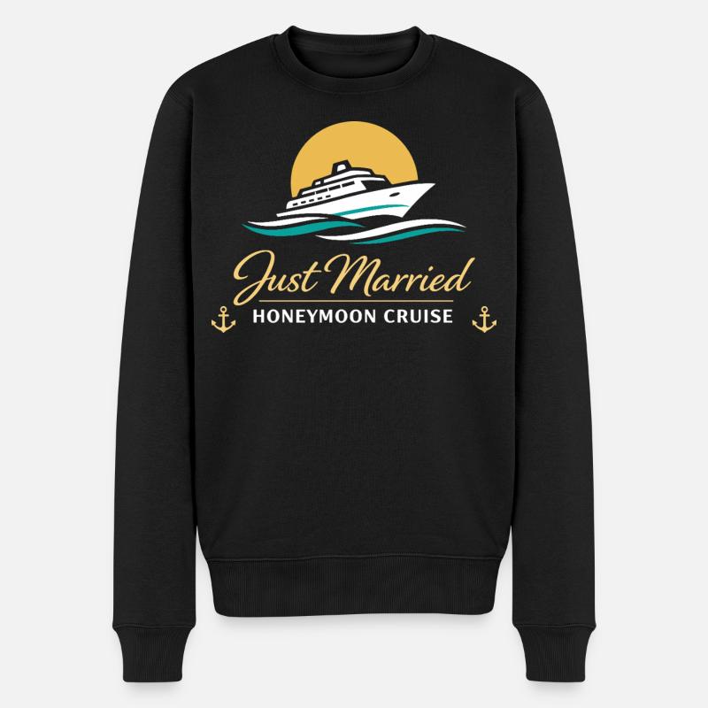 Honeymoon Just Married Gift Couples - Men's Premium Organic Jumper - black