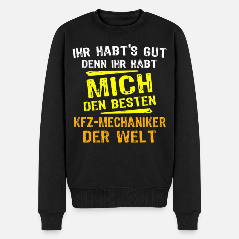 KFZ-Mechaniker Geschenk - Männer Premium Bio Pullover - Schwarz