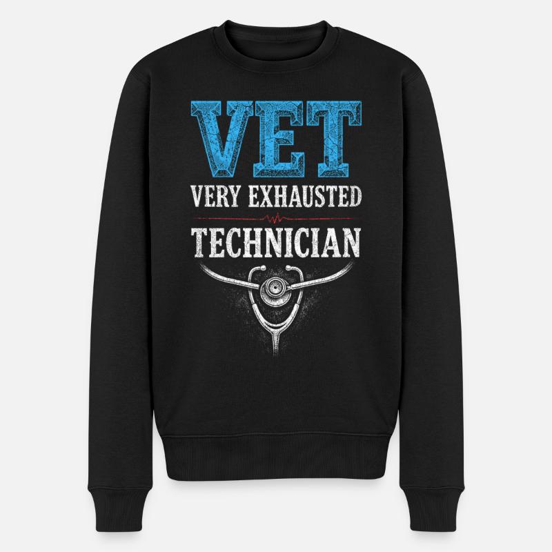 Vétérinaire Vétérinaire Technicien très épuisé - Pull Premium bio Homme - noir