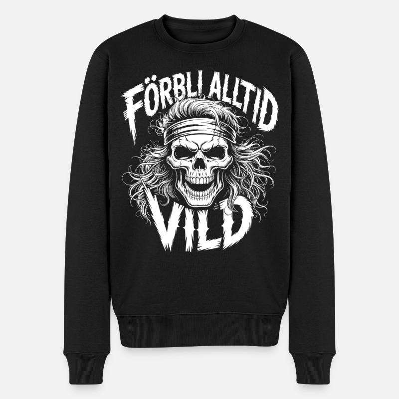 Wild Side Skull - Männer Premium Bio Pullover - Schwarz