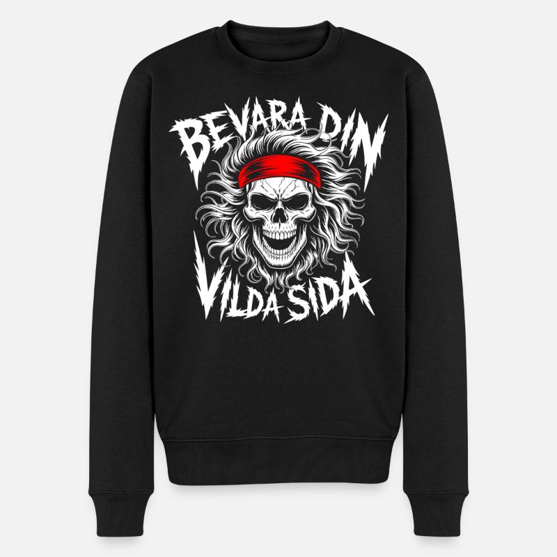 Wild Side Skull - Men's Premium Organic Jumper - black