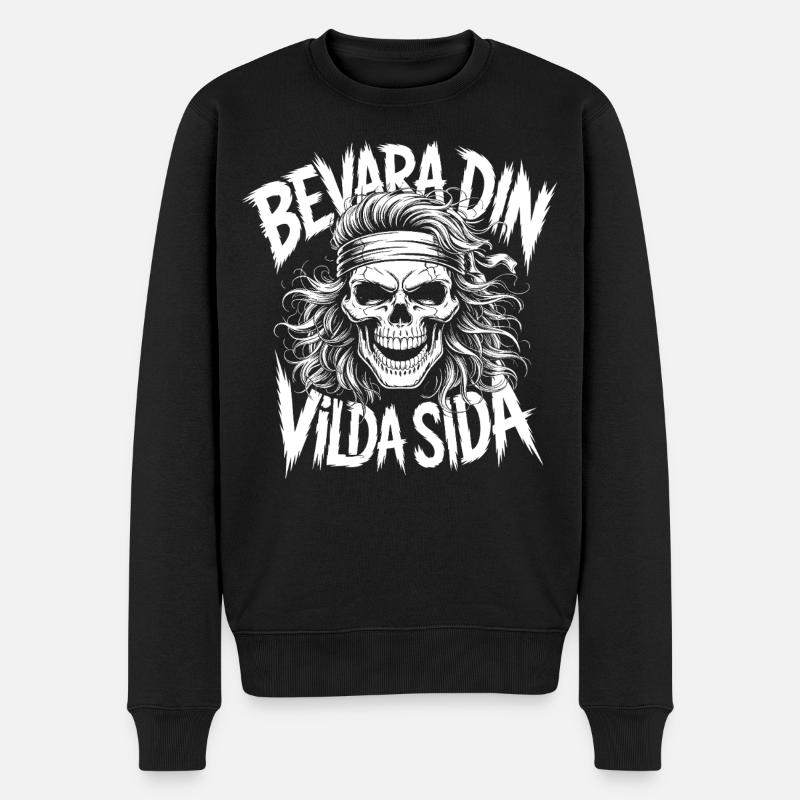 Wild Side Skull - Männer Premium Bio Pullover - Schwarz