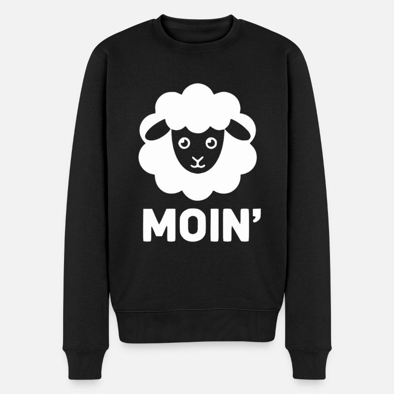 MOIN Schaf Logo – Nordisch Minimal - Männer Premium Bio Pullover - Schwarz