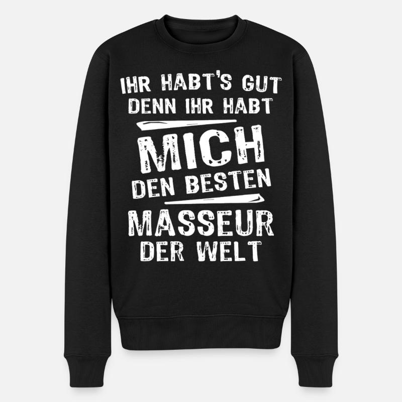 Masseur - Männer Premium Bio Pullover - Schwarz