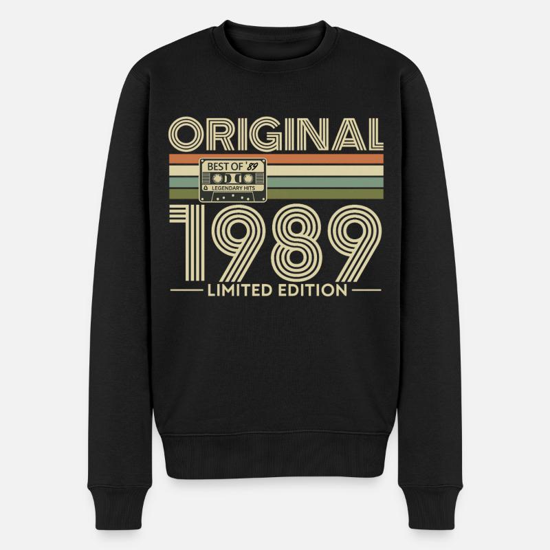 Originale limitierte Kassette von 1989 - Männer Premium Bio Pullover - Schwarz