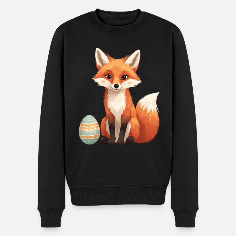 Easter fox with soft style - Men's Premium Organic Jumper - black