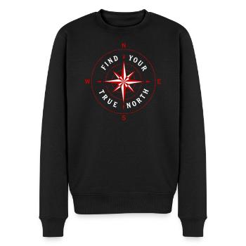 Find Your True North Kompass Kompassrose Symbol - Männer Premium Bio Pullover - Schwarz - Vorne - Nico (187cm)