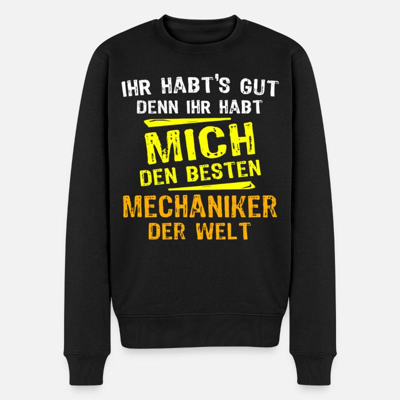 Mechaniker Geschenk - Männer Premium Bio Pullover - Schwarz
