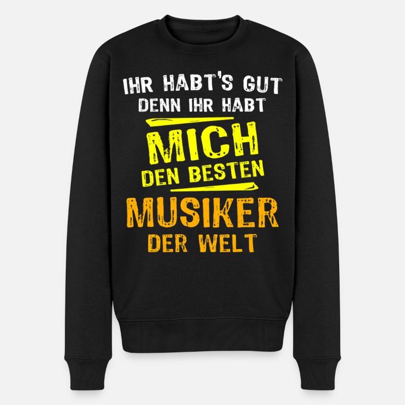 Musiker Geschenk - Männer Premium Bio Pullover - Schwarz