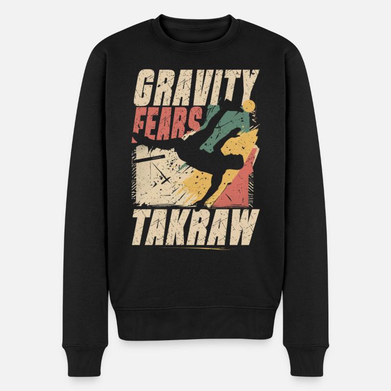 Sepak Takraw Gravity Fears Takraw - Männer Premium Bio Pullover - Schwarz